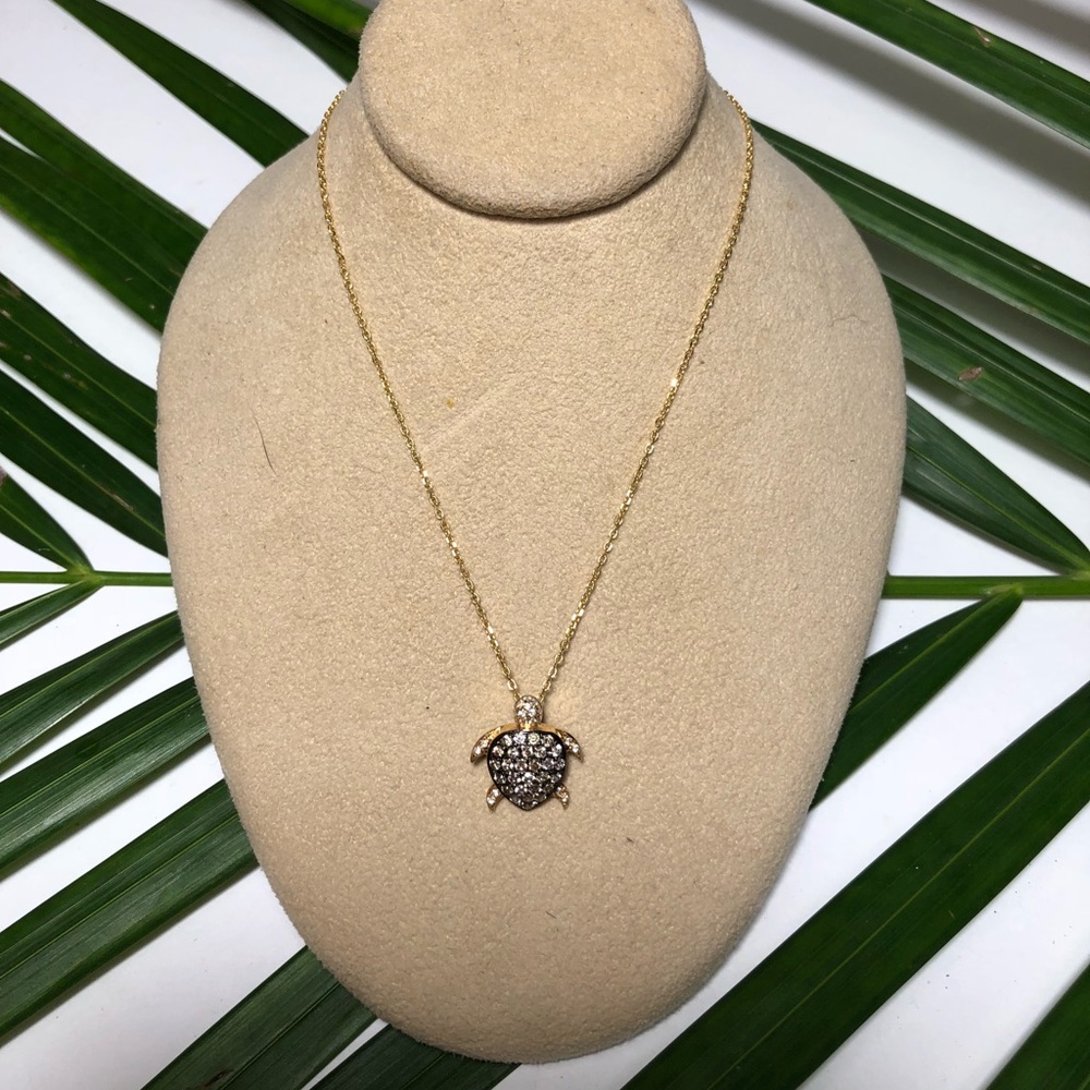 Diamond Turtle Pendant 18kt Gold - Picture 2 of 3